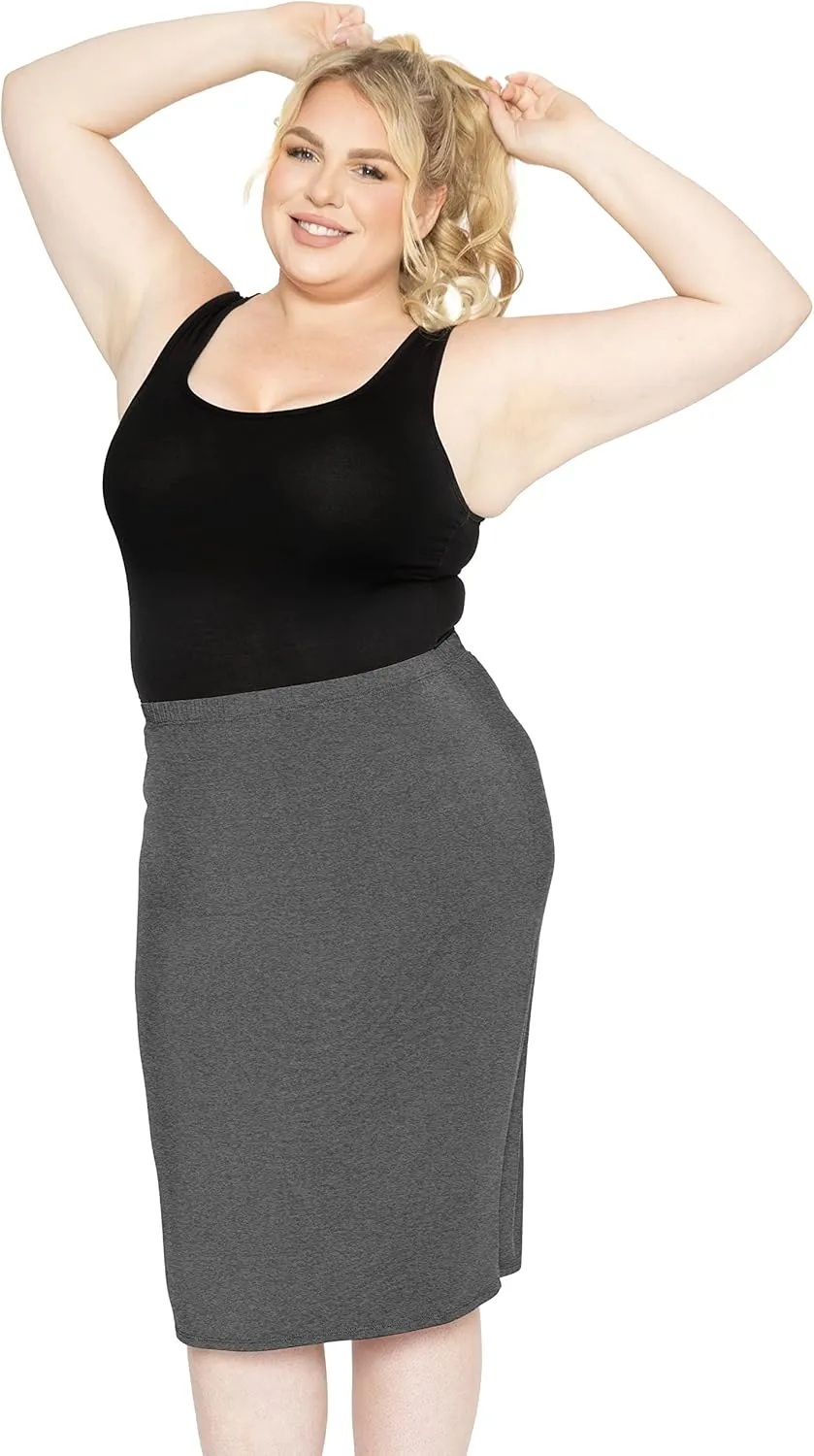 Women's Plus Size Soft Stretch MIDI Skirt | Comfortable for Women | X-Large - 6X