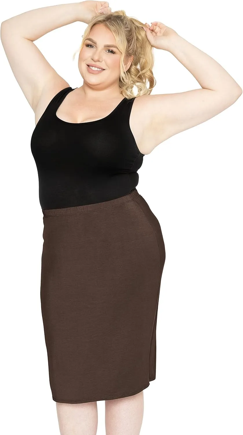 Women's Plus Size Soft Stretch MIDI Skirt | Comfortable for Women | X-Large - 6X