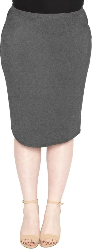 Women's Plus Size Soft Stretch MIDI Skirt | Comfortable for Women | X-Large - 6X