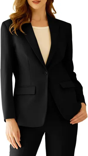 Women's Professional Suit 2 Piece Slim Fit Outfit Business Office Work Tuxedo Blazer Pants Suits