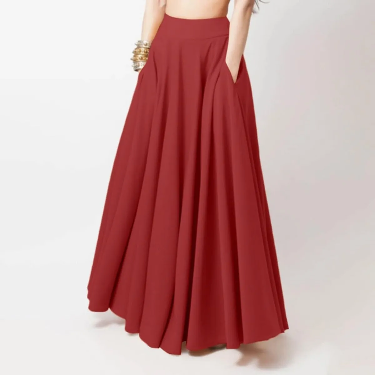 Women's Solid Color Stylish Summer Parties Vacations Long Maxi Skirt Women's Clothing Comfortable Fit