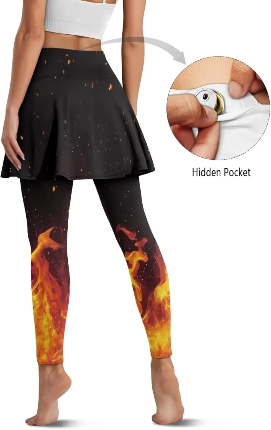 Women's Tennis Leggings with Skirts and Pockets - Soft, Comfortable Athletic Skirt with Leggings