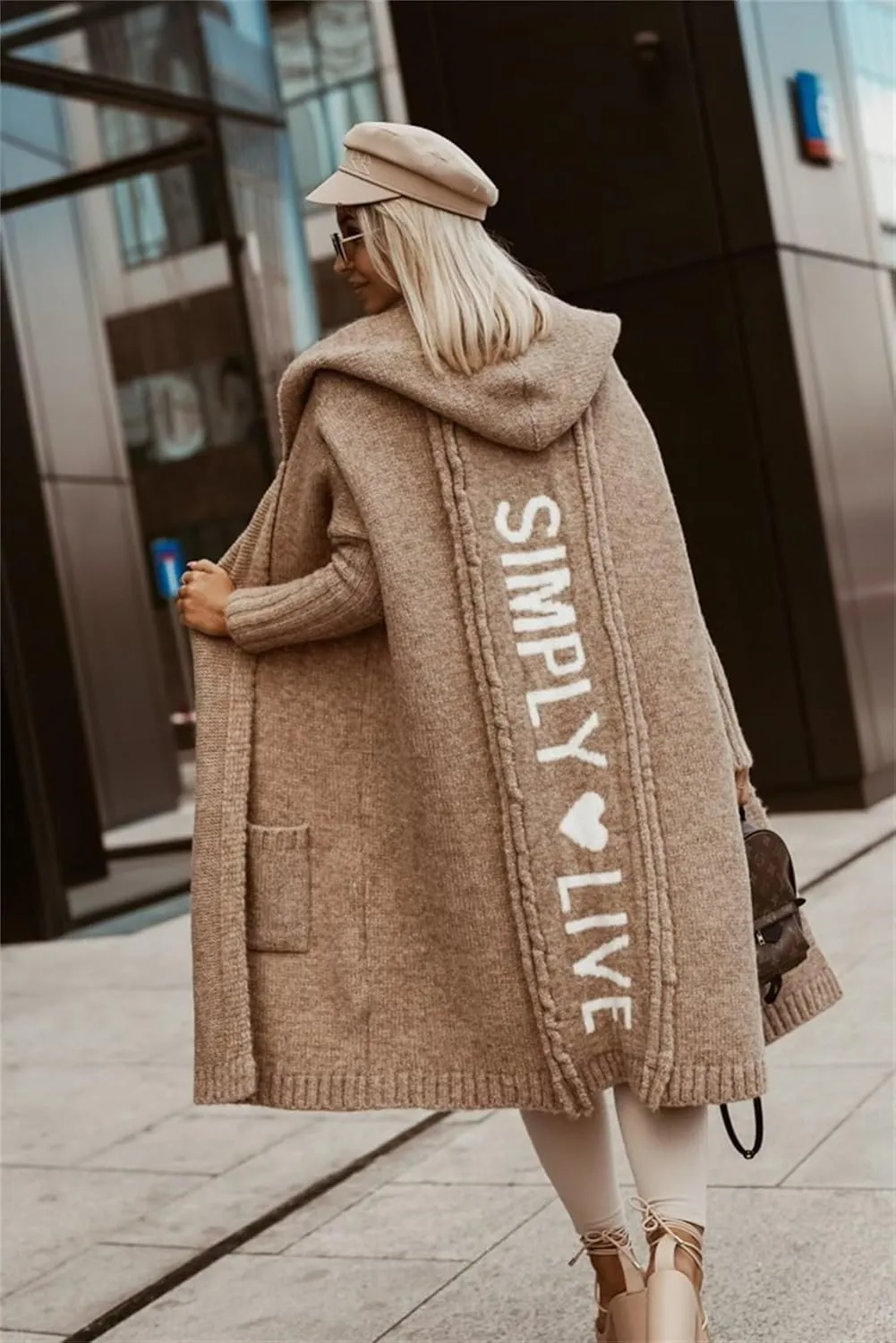 Womens Trendy Cardigan Winter 2023 Plus Size Open Front Long Sleeve Casual Chunky Knit Outerwear with Pockets