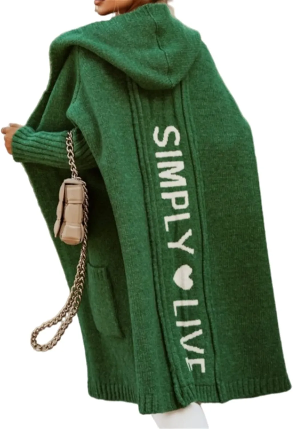 Womens Trendy Cardigan Winter 2023 Plus Size Open Front Long Sleeve Casual Chunky Knit Outerwear with Pockets