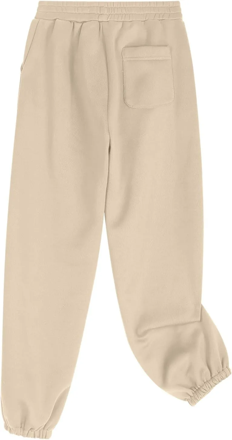 Women's Two Piece Outfits Long Sleeve Crop Sweatshirt and Jogger Pants Lounge Sweatsuit Sets Tracksuit with Pockets