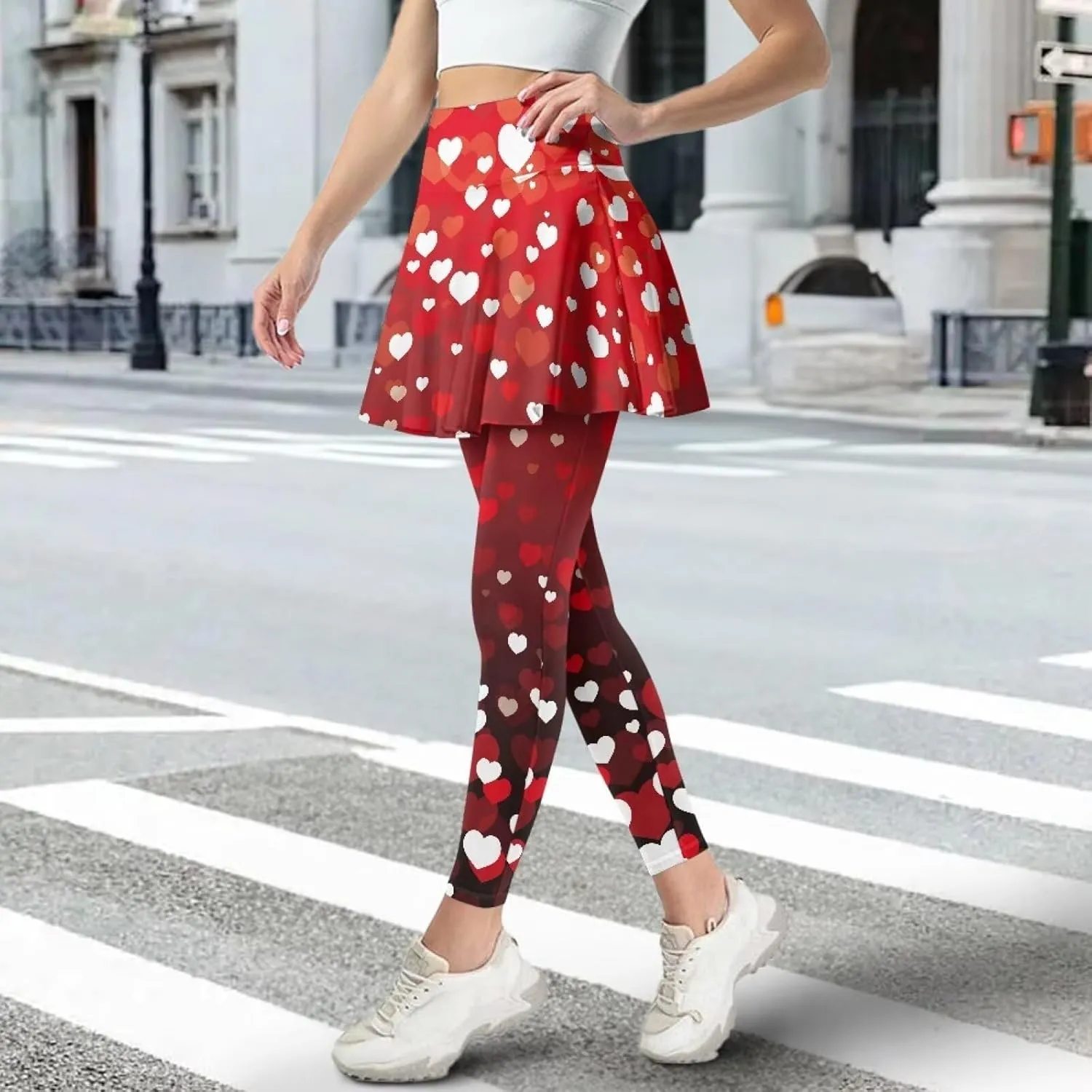 Womens Yoga Leggings with Skirts Tennis Skirts with Breathable Comfortable Skirted XS-3XL