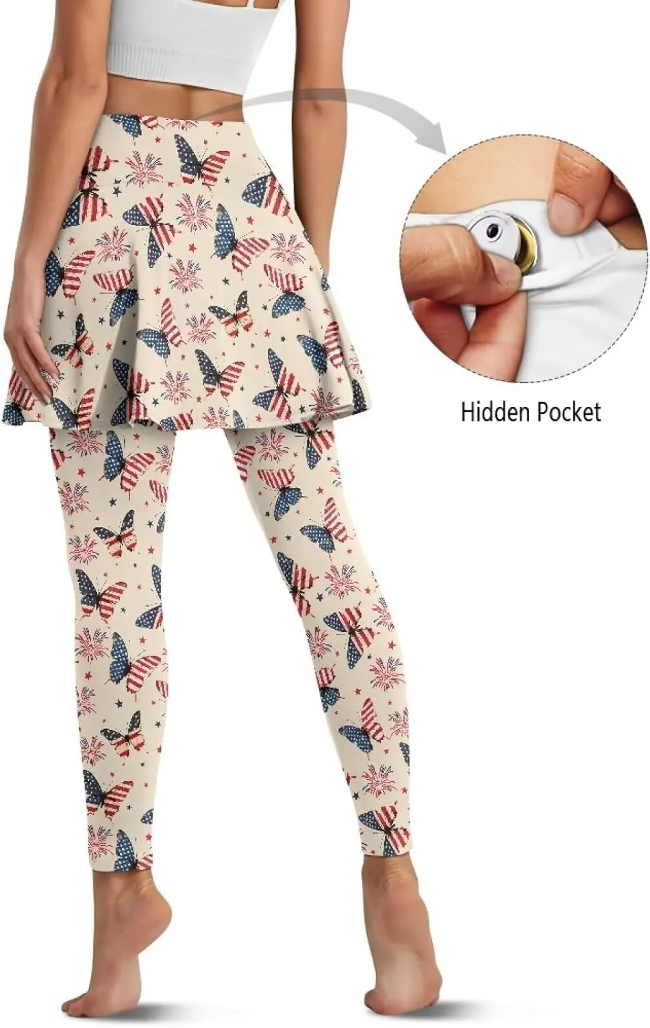 Womens Yoga Leggings with Skirts Tennis Skirts with Breathable Comfortable Skirted XS-3XL