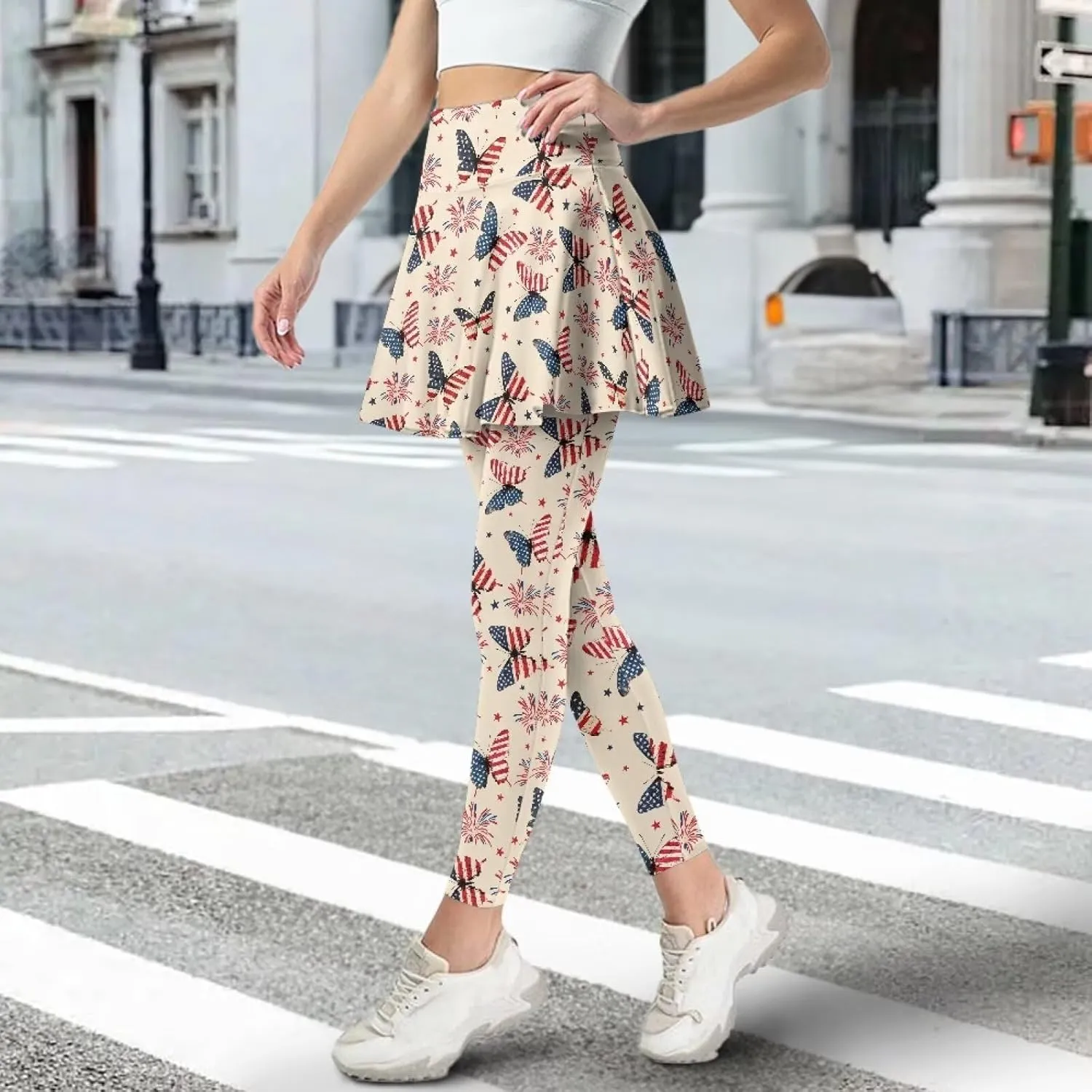 Womens Yoga Leggings with Skirts Tennis Skirts with Breathable Comfortable Skirted XS-3XL