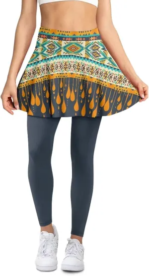 Womens Yoga Leggings with Skirts Tennis Skirts with Breathable Comfortable Skirted XS-3XL