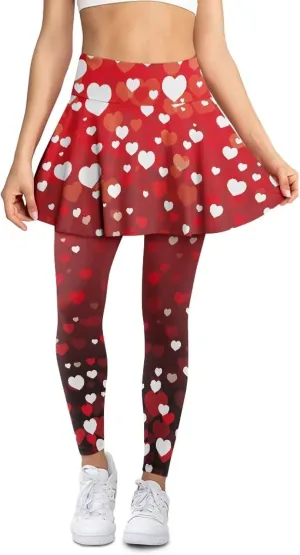 Womens Yoga Leggings with Skirts Tennis Skirts with Breathable Comfortable Skirted XS-3XL