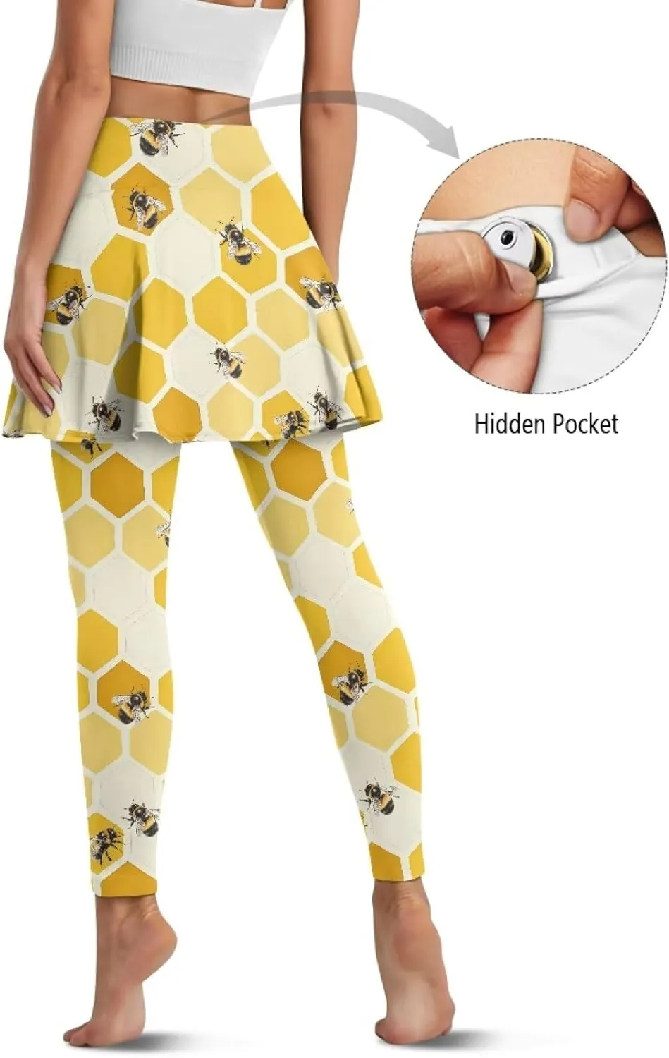 Womens Yoga Leggings with Skirts Tennis Skirts with Breathable Comfortable Skirted XS-3XL