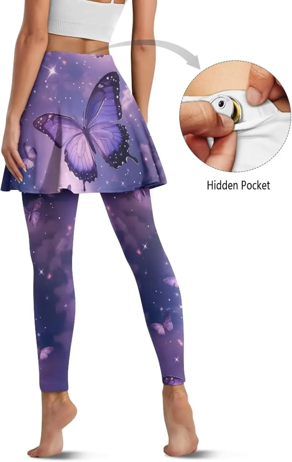 Womens Yoga Leggings with Skirts Tennis Skirts with Breathable Comfortable Skirted XS-3XL