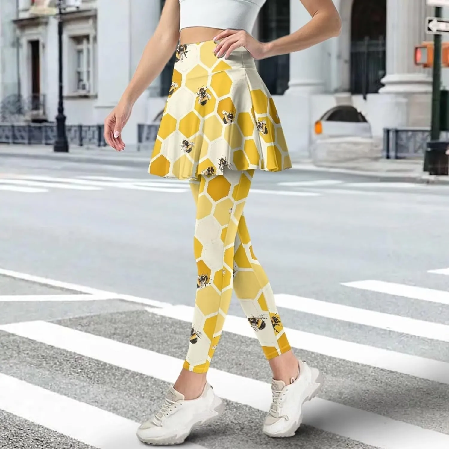 Womens Yoga Leggings with Skirts Tennis Skirts with Breathable Comfortable Skirted XS-3XL