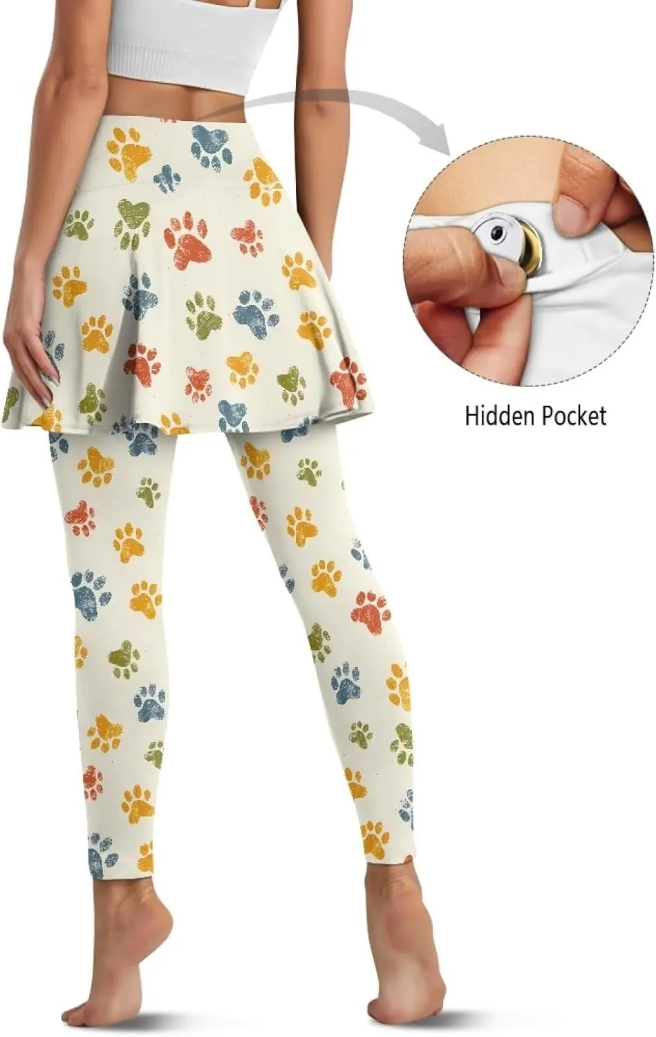 Womens Yoga Leggings with Skirts Tennis Skirts with Breathable Comfortable Skirted XS-3XL