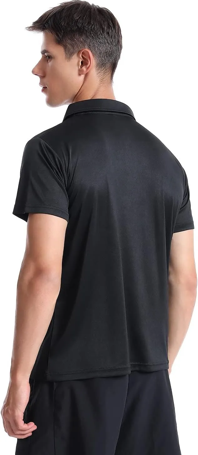 Xelky Men's Polo Shirts Quick Dry Short Sleeve Golf Athletic Shirt Moisture Wicking Casual Work Collared Polos 4 Pack