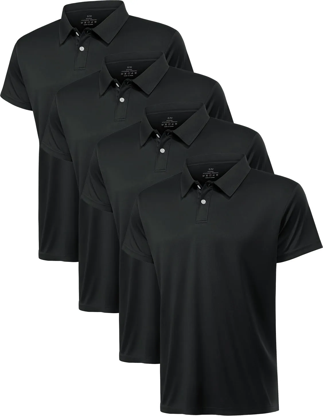 Xelky Men's Polo Shirts Quick Dry Short Sleeve Golf Athletic Shirt Moisture Wicking Casual Work Collared Polos 4 Pack
