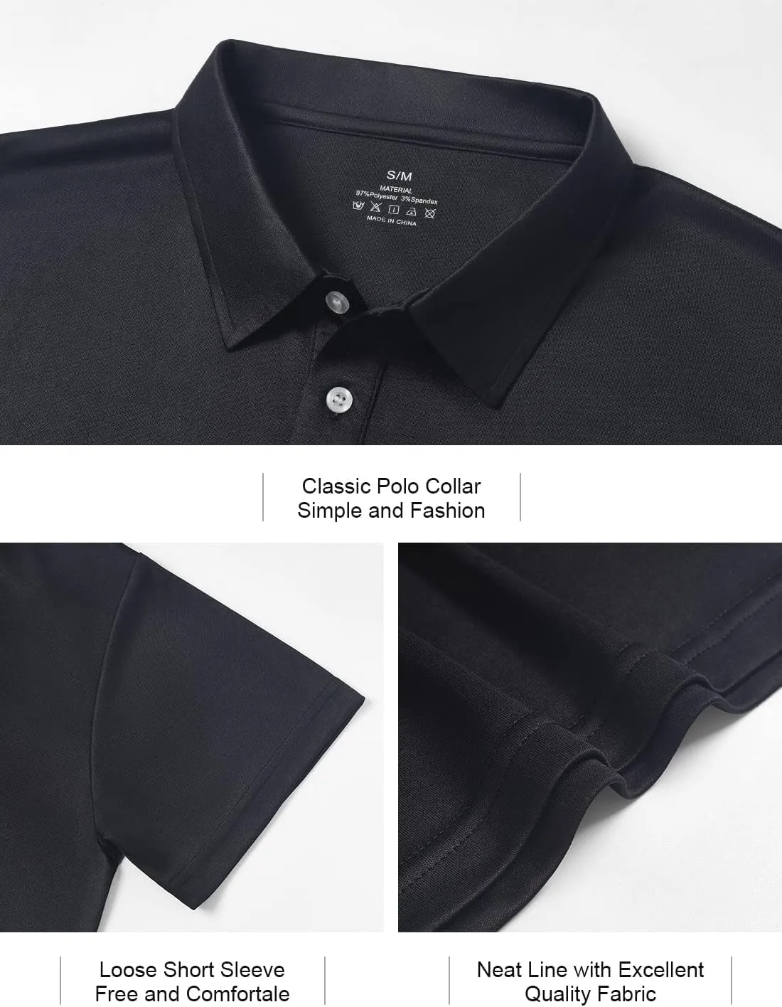 Xelky Men's Polo Shirts Quick Dry Short Sleeve Golf Athletic Shirt Moisture Wicking Casual Work Collared Polos 4 Pack