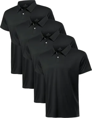 Xelky Men's Polo Shirts Quick Dry Short Sleeve Golf Athletic Shirt Moisture Wicking Casual Work Collared Polos 4 Pack