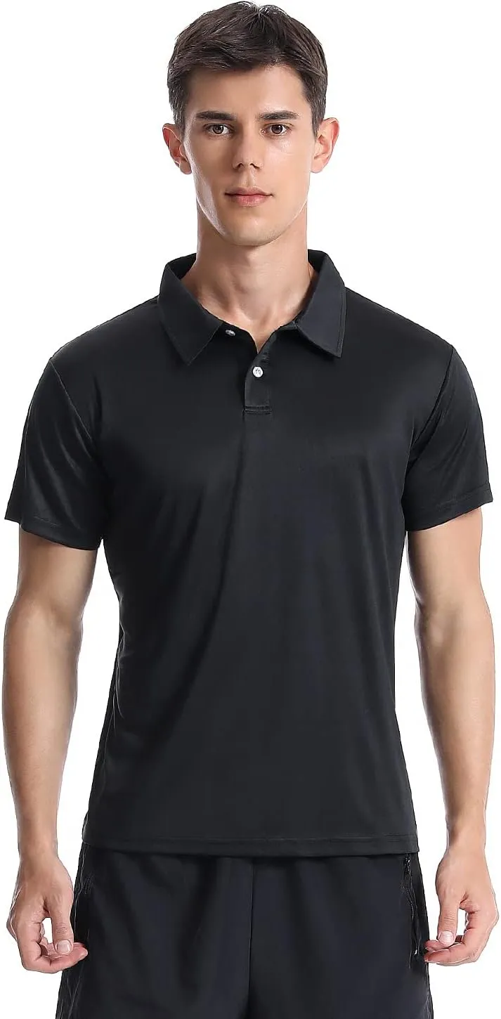 Xelky Men's Polo Shirts Quick Dry Short Sleeve Golf Athletic Shirt Moisture Wicking Casual Work Collared Polos 4 Pack
