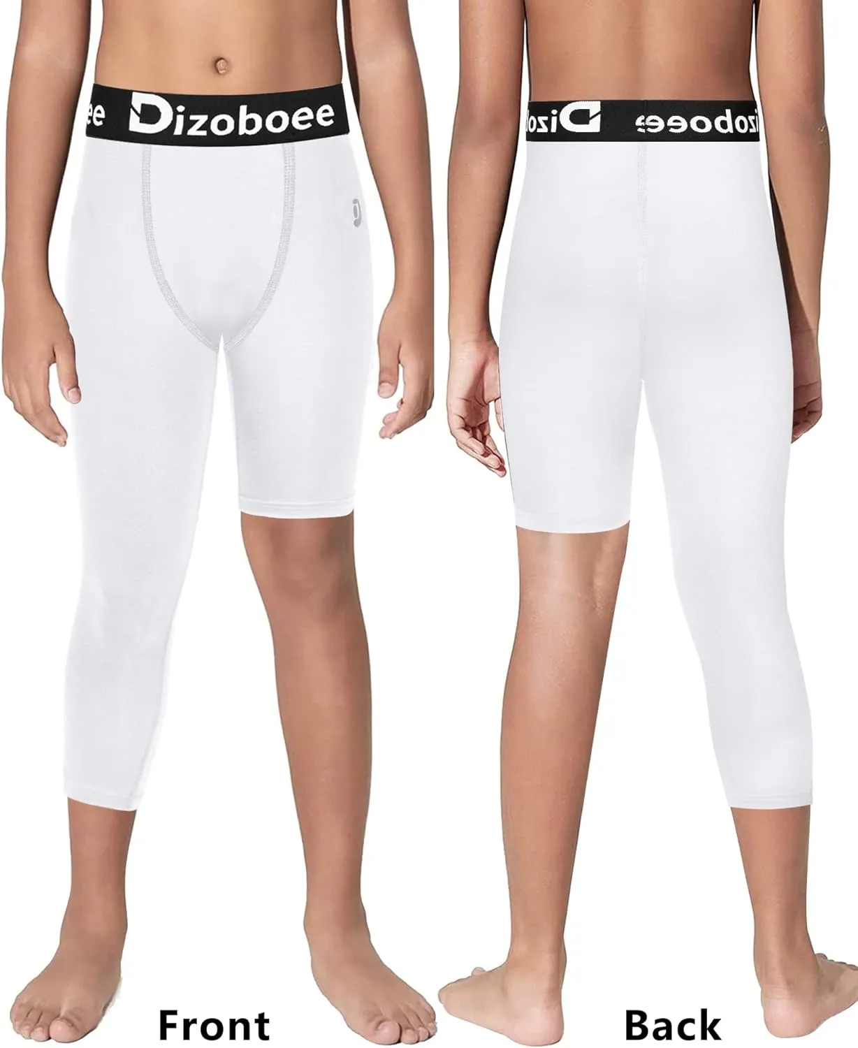 Youth Boys Compression Pants One Leg 3/4 Leggings for Sports Kids Basketball Tights Baseball Football Pants