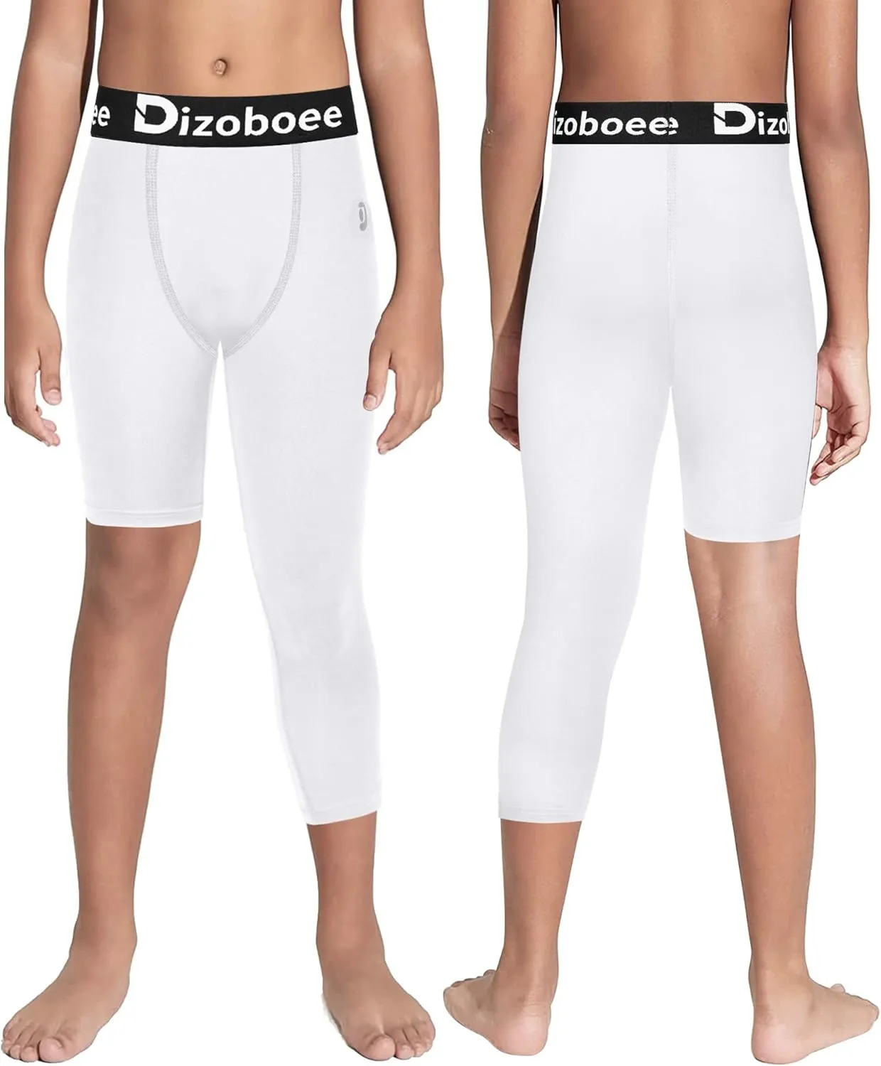 Youth Boys Compression Pants One Leg 3/4 Leggings for Sports Kids Basketball Tights Baseball Football Pants