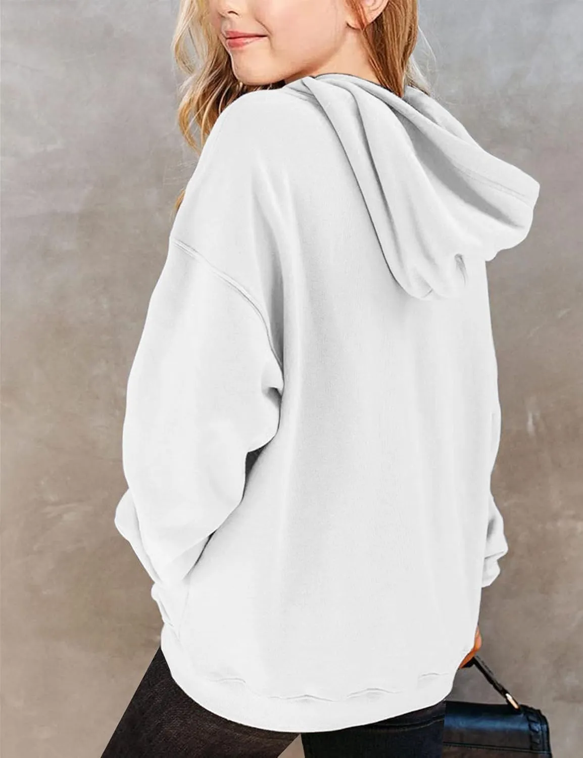 Yuccalley Girls Casual Long Sleeve Hoodies Cute Oversized Fleece Pocket Sweatshirt Tops