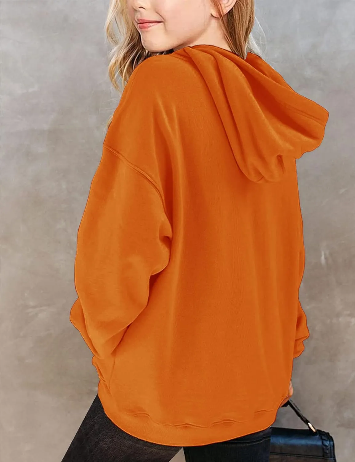 Yuccalley Girls Casual Long Sleeve Hoodies Cute Oversized Fleece Pocket Sweatshirt Tops