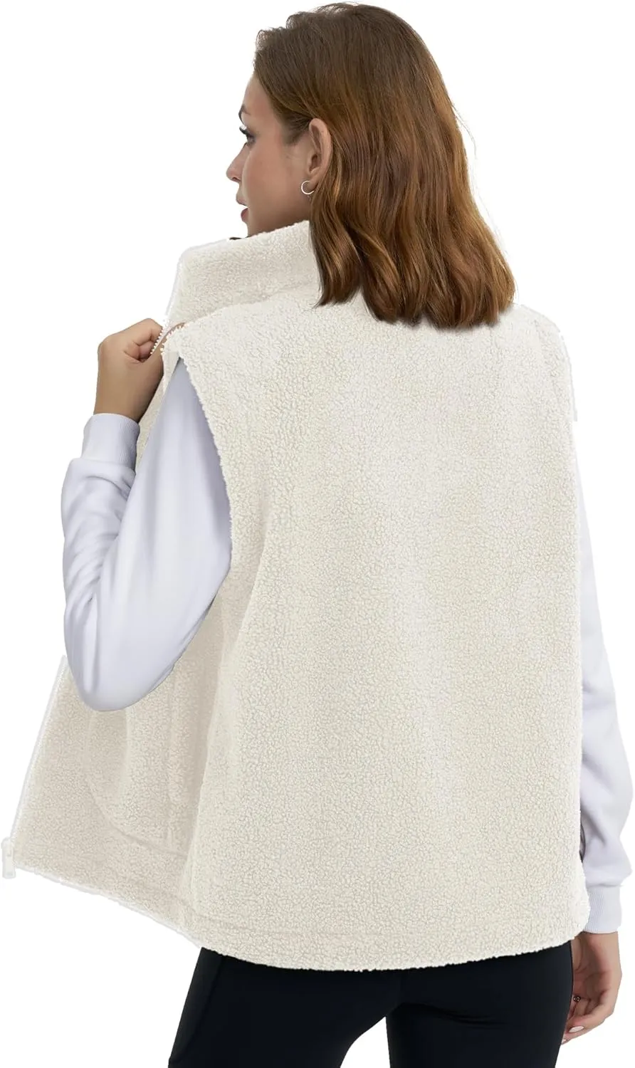 YUCOLEN Womens Polar Fleece Vest Outerwear with 4 Pockets Soft Lightweight Sleeveless Coat for Women with Full Zipper