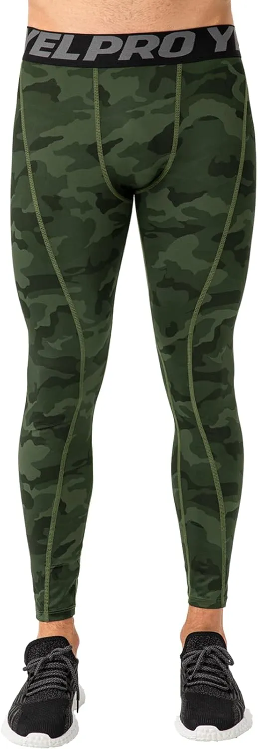 Yuerlian Men's Compression Pants Cool Dry Baselayer Tights Leggings