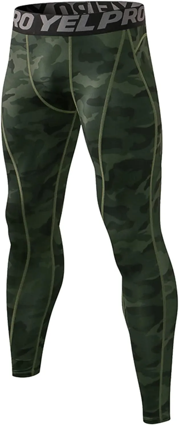 Yuerlian Men's Compression Pants Cool Dry Baselayer Tights Leggings